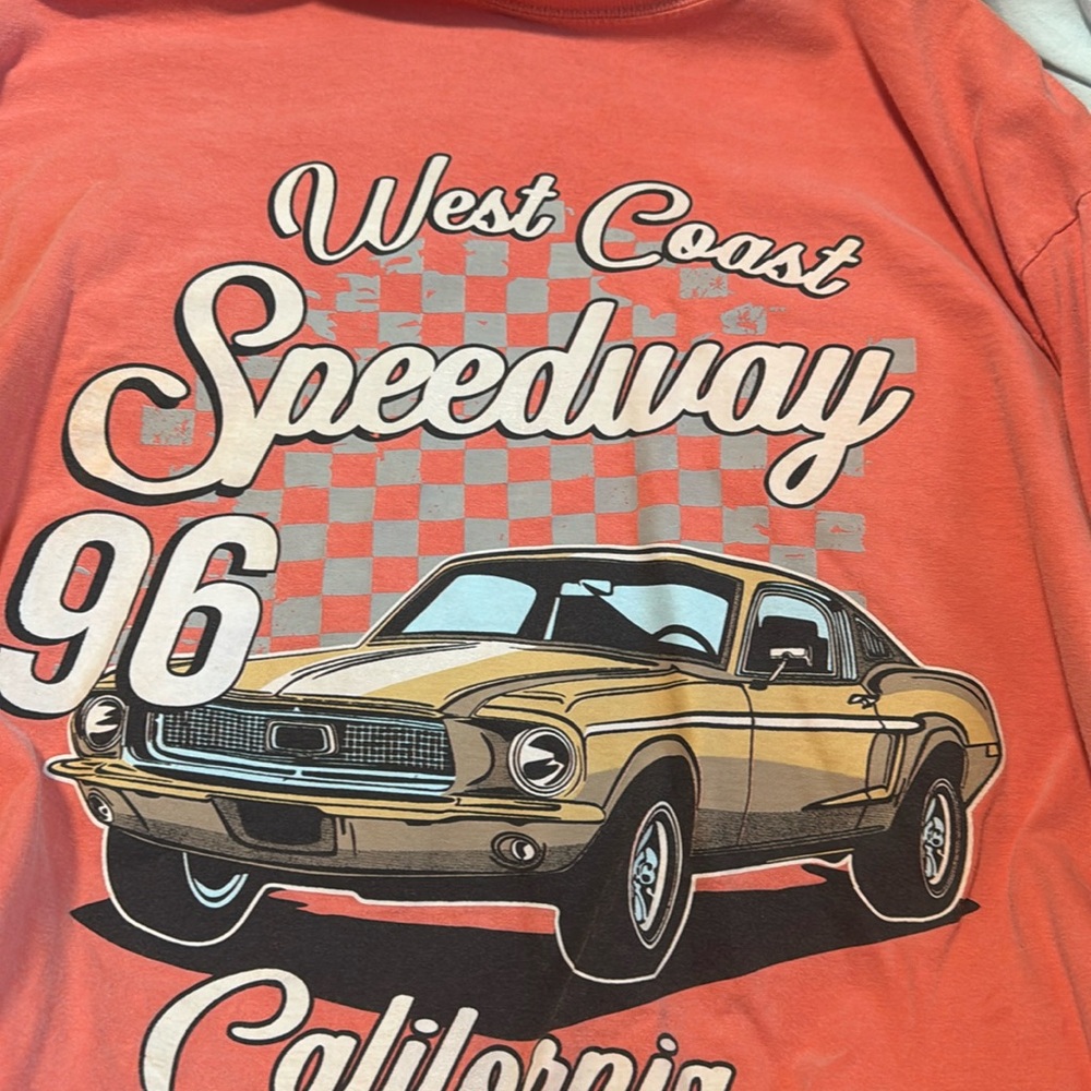 Coral graphic long sleeve tee